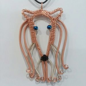 Wire wrap Collie pendant